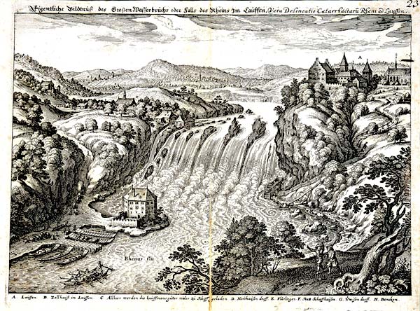 Eigentliche Bildtnuss des grossen Wasserbruchs oder Falls des Rheins im Lauffen