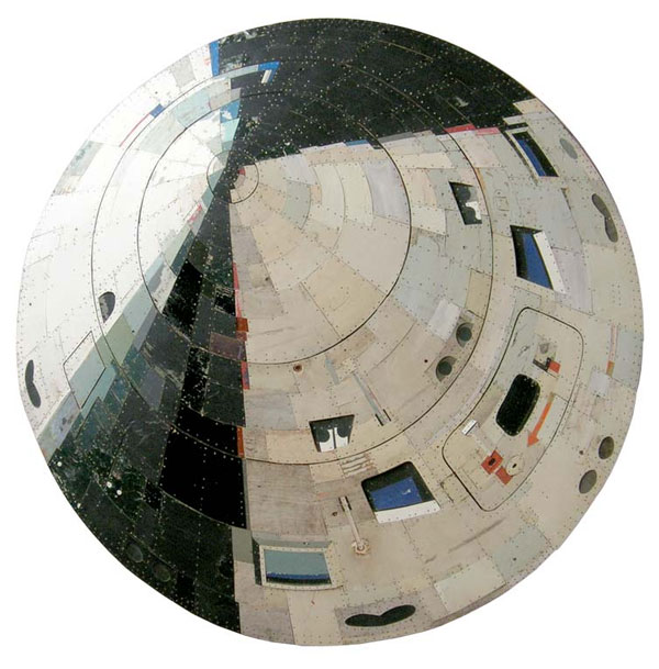 Ron van der Ende - 'Lunar Orbiter (apollo space capsule II)' 2006 basrelief wood 120x121x12cm